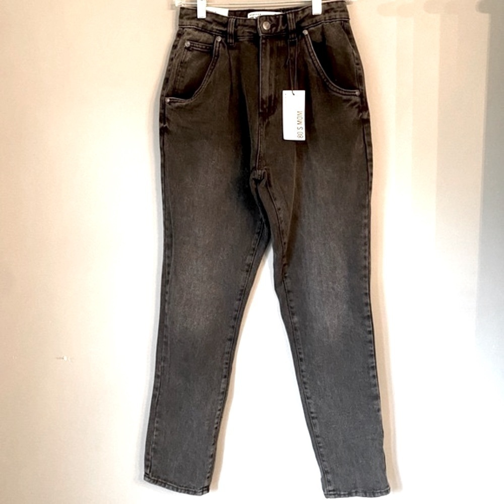 Refuge Black Pleated High Waist 80s Mom Jeans